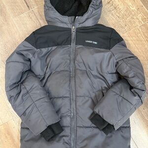 Lands' End Kids Black and Gray Puffer Jacket
